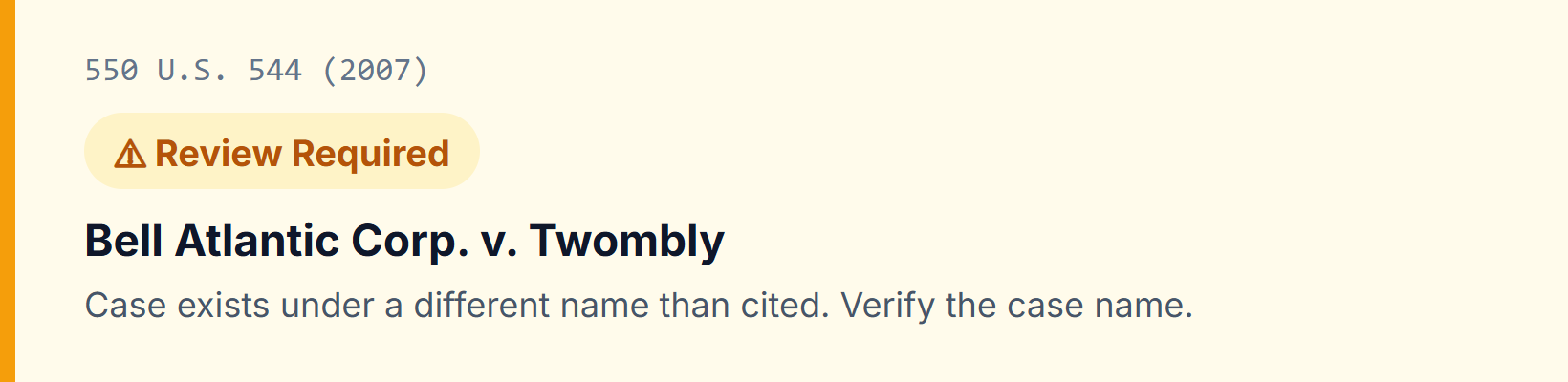 GhostCite showing a citation mismatch